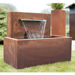 Fontaine d'eau moderne en acier Corten pour l'aménagement paysager extérieur - Product Image 5