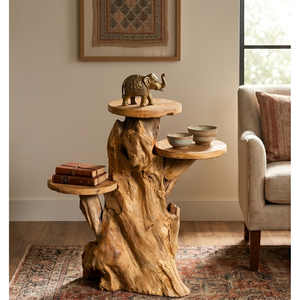 ARTERRA Support de présentation en racine de teck massif, artisanal, rustique, unique, biologique, pour intérieur et extérieur, décoration d'intérieur, meubles - Product Image 4