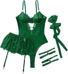 <b>Sexy</b> Lingerie Teddy Bodysuit Skirt <b>Set</b> - Product Image 1