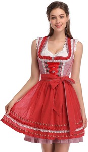 Disfraz de Dirndl para Mujer Adulta, Traje Bávaro Tradicional Alemán, Vestido de Poliéster para Festival de Cerveza, Cosplay, TV/Película - Product Image 5
