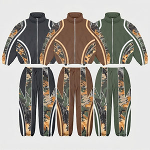 Ensemble coupe-vent imprimé en nylon pour homme, avec fermeture éclair, logo personnalisé, deux pièces, coupe régulière, écologique et résistant au vent, vente en gros - Product Image 3