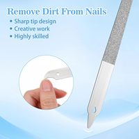 2 limes à ongles pour pédicure, double face, en acier inoxydable, motif diamant, pointe incurvée et affûtée, pour ongles des pieds, fines, durables, 7,9 pouces, nouveau design