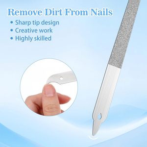 2 limes à ongles pour pédicure, double face, en acier inoxydable, motif diamant, pointe incurvée et affûtée, pour ongles des pieds, fines, durables, 7,9 pouces, nouveau design - Product Image 2