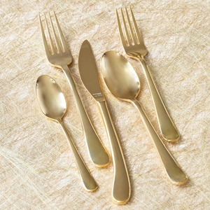 Cubiertos de Acero Inoxidable con Acabado Espejo, Chapados en Oro, Elegantes y Duraderos, Juego de Cubiertos para Bodas, Hogar y Mesa de Comedor - Product Image 6
