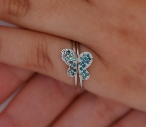 Anillo de Circonia Cúbica con Forma de Mariposa, Chapado en Plata 925, Anillo de Piedras Preciosas para Mujer, Estilo Glamuroso Diario, Regalo de Joyería - Product Image 2