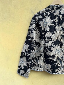 Chaqueta Reversible de Algodón con Estampado Floral para Mujer, Manga Larga, Cuello Camisero, Bolsillo con Parche, Botón Único - Product Image 5