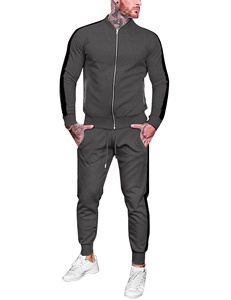 Custom Full Zip Up Side Stitching design Zip Pocket Elastic Drawstring Elastic Ribbed Ankle 2 Side Pocket Tracksuit - Product Image 2