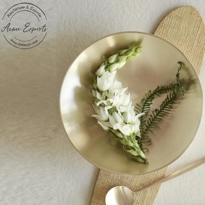 Golden Brass Bowl Handmade Decorative Trinket Dish Elegant Server Accent Decor - Product Image 1