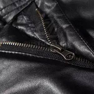 Wholesale Custom Made Genuine <b>Leather</b> <b>Pants</b> for <b>Men</b> with Custom Logo Unique Design Straight Mid Rise Eco-Friendly Breathable - Product Image 6
