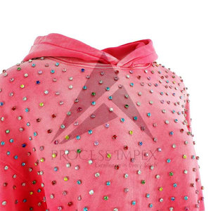 Custom Rhinestone Zip Up Hoodie Mens Plus Size Oversized Boxy Fit <b>Drop</b> Shoulder Thick Winter Streetwear Process Impex - Product Image 3