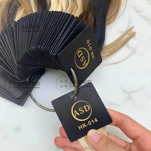 Logotipo personalizado color PVC Extensiones pelucas de cabello Etiqueta para trama de cabello Peluca Piezas Etiqueta de muestra - Product Image 1