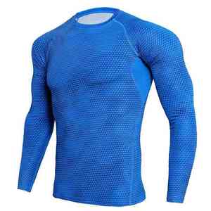 Rashguard à manches longues de couleur personnalisée pour hommes, en polyester, pour l'entraînement MMA - Product Image 1