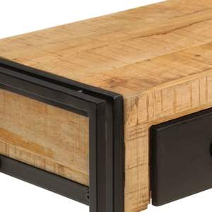 Consolle in Legno Massello di Mango Marrone e Nero con Struttura in Ferro, Tavolo Consolle Medio Resistente ed Elegante - Product Image 4