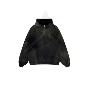 <b>Men</b> <b>Black</b> Hoodie Oversized Streetwear Flame Print Cotton Pullover Autumn Casual Fashion Sweatshirt - Product Image 6