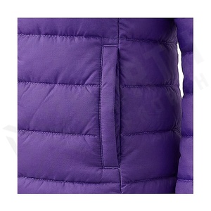 Hooded Quilted Waterproof <b>Bubble</b> Jacket Black Full Sleeve Winter Windproof Cotton Shell Knitted Fabric Polyester Filling Stand - Product Image 5