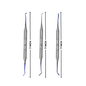 3 ชิ้น วูดสัน # 1 # 2 # ชุดอุปกรณ์เติมวัสดุพลาสติก 3 ชิ้น ขนาด 7 นิ้ว ปลายเคลือบไทเทเนียมสีน้ำเงิน แบบสองด้าน สำหรับงานบูรณะฟันด้วยวัสดุคอมโพสิต - Product Image 4