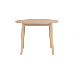Premium <b>White</b> Wash <b>Round</b> Dining <b>Table</b> Melamine Top with Tapered Solid Wood Legs Made in Malaysia for Cafe - Product Image 2