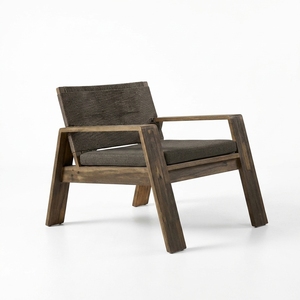 Sillón de madera de teca para sala de estar, sofá individual tapizado de primera calidad para interiores, sillón de madera de lujo para salón, muebles de lujo para sala de estar. - Product Image 1