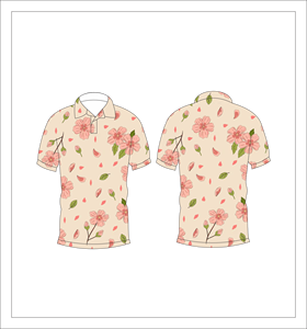 เสื้อโปโลผู้ชายสีเบจพิมพ์ลายดอกไม้สีชมพูแขนสั้นเสื้อแฟชั่นฤดูร้อนลำลอง - Product Image 3
