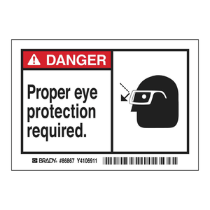 Etiquetas de Seguridad para Protección Ocular, Duraderas, de Plástico Autoadhesivo con Acabado Mate para Áreas Industriales y de Laboratorio - Product Image 3