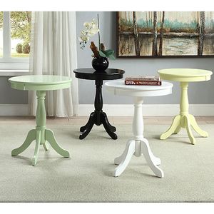 Black Turned Pedestal <b>Side</b> Table Elegant Nightstand - Product Image 5