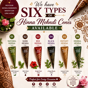 เฮนน่าโคน วาริเอชั่นส์ สีดำ สีแดง สีน้ำตาลธรรมชาติ สมุนไพร หมึกสักชั่วคราว ใช้ง่าย เรียบเนียน ติดทนนาน ใช้ในบ้านได้ - Product Image 4
