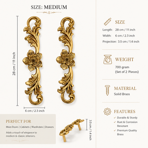 Luxury Solid Brass Floral Cabinet Handle Antique Gold Wardrobe Door Pull Decorative Furniture Hardware Drawer Knob Manufacturer - Product Image 6