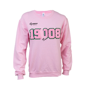 Sweatshirts d'hiver pour hommes à col rond personnalisés, manches longues, appliqué brodé, uni teint, OEM, coupe classique, sororité, femmes, perle - Product Image 3