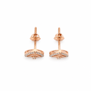 Pendientes Geométricos de Diamantes en Oro Rosa de 18K para Mujer, Acabado Pulido, Minimalistas, Regalo para Boda o Fiesta, Joyería Fina - Product Image 5