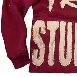 Custom Design <b>Distressed</b> Embroidery Hoodies Light Weight <b>Top</b> Quality Cotton Blended <b>Distressed</b> Embroidery Hoodies - Product Image 4