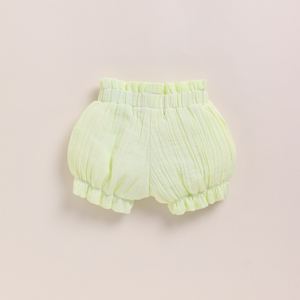 Organic Pistachio Muslin Frill Top <b>Set</b> Premium Quality <b>Baby</b> Clothing Cream-colored Premium Organic Muslin Frill Top <b>Set</b> - Product Image 5