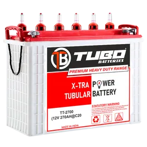 Long Life High Quality Tubular Battery 270AH 12 Volt Deep Cycle Tubular Battery Low Maintenance Assured Indian Supplier