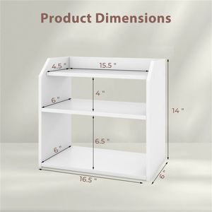 Scaffale da Scrivania a 3 Livelli con Ringhiera Rialzata Anticaduta, Organizzatore in Bambù per Casa e Ufficio - Product Image 4