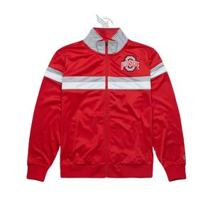 Vente en gros The Ohio State University Red Track Vêtements de sport pour hommes Logo d'université personnalisé Veste à glissière complète - Product Image 1