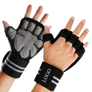 Guantes de Entrenamiento de Medio Dedo con Soporte para Muñeca, para Gimnasio, Fitness, Ciclismo, Levantamiento de Pesas, Pesca, Transpirables, de Spandex, Antideslizantes - Product Image 1