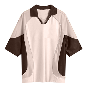 Maillot de football unisexe à col en V, color-block, manches courtes, anti-humidité, coupe athlétique, taille adulte, en polyester, vêtement de sport - Product Image 5