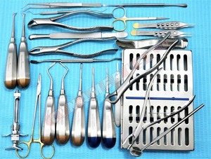 25 pièces Kit d'instruments d'extraction dentaire et chirurgicaux en acier inoxydable allemand, comprenant élévateurs et pinces, réutilisables - Product Image 2