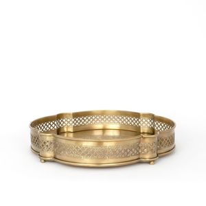 Premium Golden Brass Hospitality Serving Tray for Catering Events and Luxury Home Decoration Home Hotel <b>Decor</b> - Product Image 1