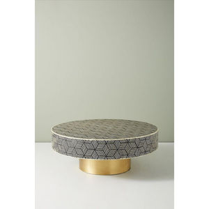 Table basse de luxe pour la maison et l'hôtel, très demandée, en métal noir avec revêtement en poudre, dessus et base ronds, avec un design unique en or - Product Image 6