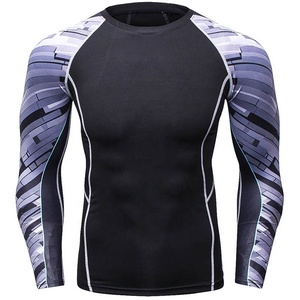 Logotipo personalizado Hombres Manga larga Impreso Rash Sports Rash Guard Shirt Top Último diseño Ropa deportiva de alta calidad con logotipo personalizado - Product Image 3