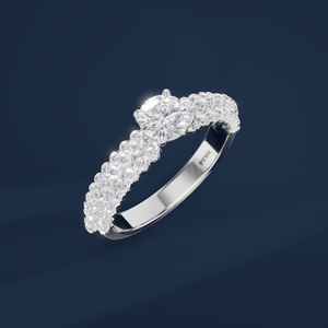 Bague de fiançailles, d'anniversaire et de mariage de luxe pour femme de la marque DIFF, avec diamant de laboratoire classique taille brillant, plaqué platine PT950, certifié IGI - Product Image 6