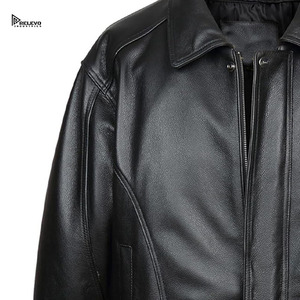 Leather <b>Jacket</b> for Men Classic Biker Style <b>Slim</b> <b>Fit</b> Durable Fashion Outerwear for Winter Wear - Product Image 3