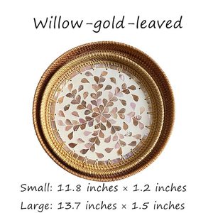 Décoration de style service de thé du soir, écologique, classique et haut de gamme, en rotin et osselet de nacre, avec ensemble MOP UO INDIA - Product Image 4