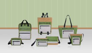 Bolsa pequeña minimalista de papel kraft arrugado con cremallera y bloques de color para tarjetas de visita, tarjeteros, documentos y cosméticos. - Product Image 6