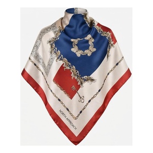 North Approach Women's Square <b>Silk</b> Scarf Color Blocking Elegant Multi-Functional Fashion Accessory All Seasons - Product Image 1