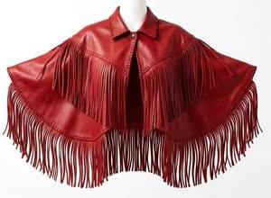Chal de Cuero Rojo con Flecos para Mujer, Capa de Color Sólido, Bufanda Larga para Todas las Estaciones, Accesorio de Moda Duradero - Product Image 2