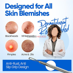 Extractor de Puntos Negros, Kit de 4 Piezas de Acero Inoxidable para Eliminar Granos, Acné y Puntos Blancos, Herramienta Reutilizable para Limpiar Poros Faciales y Nasales - Product Image 3