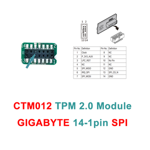 Modulo TPM CTM012 2 X 7 Pin, Interfaccia <span class=keywords><strong>Periferica</strong></span> Seriale SPI, Infineon SLB9672VU2.0, Modulo TPM <span class=keywords><strong>per</strong></span> Server GIGA 14-1Pin <span class=keywords><strong>per</strong></span> <span class=keywords><strong>PC</strong></span> - Product Image 3
