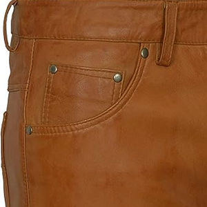 Unique Design Eco-Friendly Waterproof Lightweight Casual Winter <b>Men's</b> <b>Leather</b> <b>Pants</b> Customized Printing Straight Mid Adult Size - Product Image 6