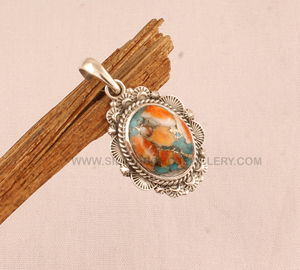 Pendentif en labradorite naturelle coquille d'ormeau, argent sterling 925, vintage, multicolore, pierre précieuse, 18 pouces, fait main, vente en gros - Product Image 6